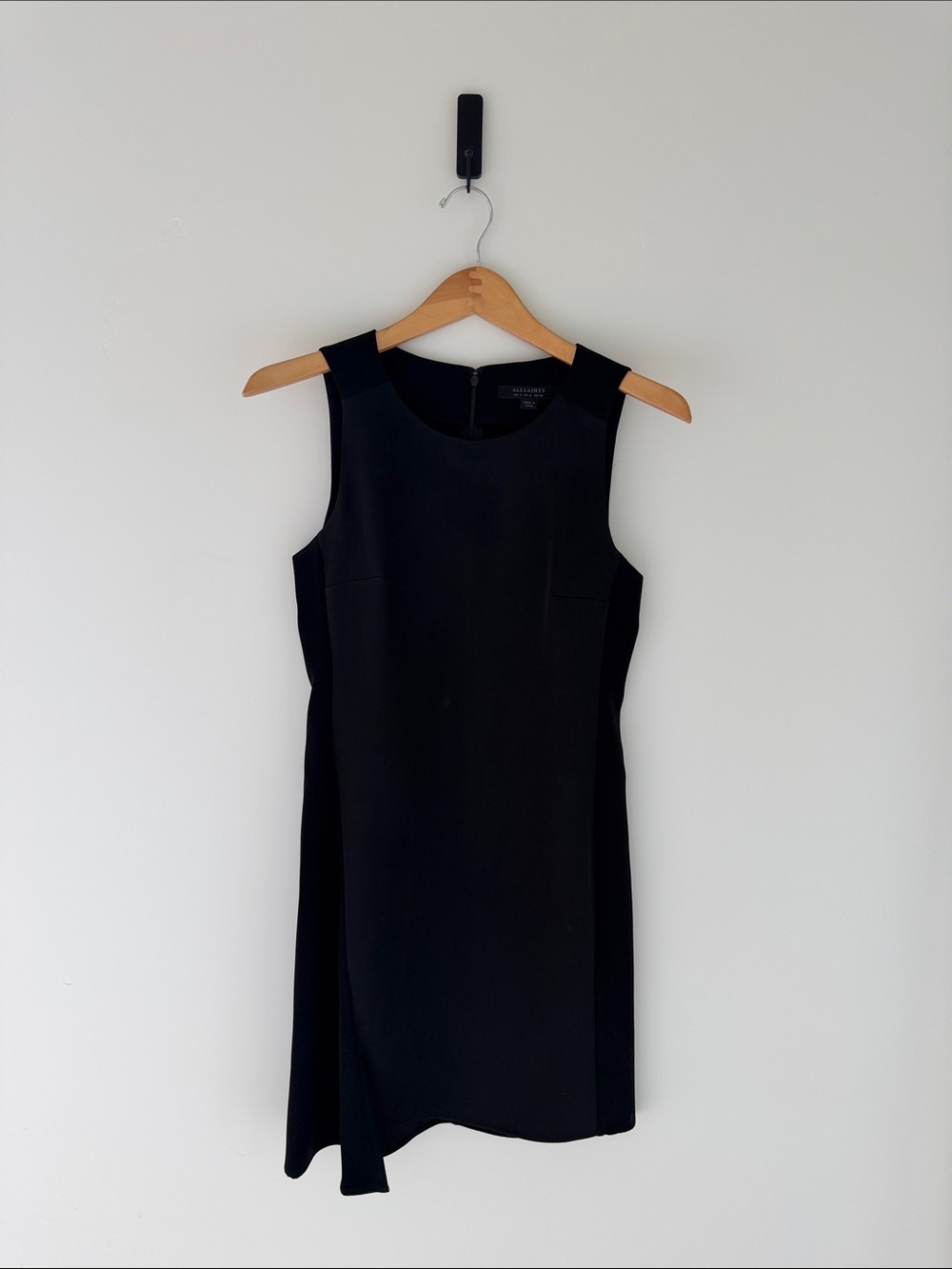 AllSaints Black Sleeveless Mini Shift Dress